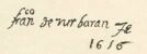 A Lopez Ceperon tulajdonban lev Conceplio cm festmny jelzse, az 1656-os vszmmal, melyet helytelenl 1616-nak olvastak