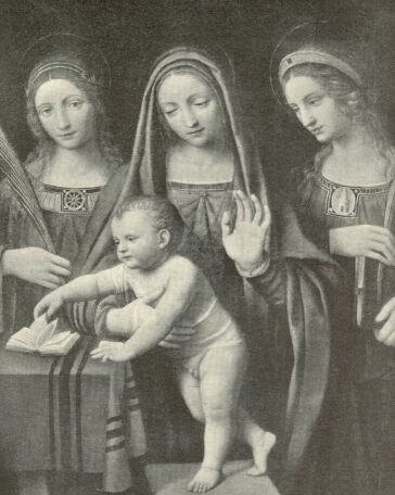 MADONNA, SZ. KATALIN S SZ. BORBLA BERNARDINO LUINI FESTMNYE SZPMVSZETI MZEUM