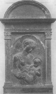 18. BRA. A PICCOLOMiNiAK MESTERE: MADONNA-RELIEF. BRONZOZOTT AGYAG.