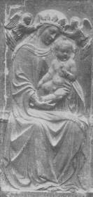 23. BRA. SIENA-UMBRIAI MESTER 1450 TJRL; MADONNA-RELIEF. STUCCO.