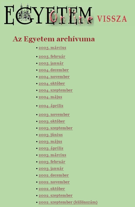 Egyetem, 2005-10-04