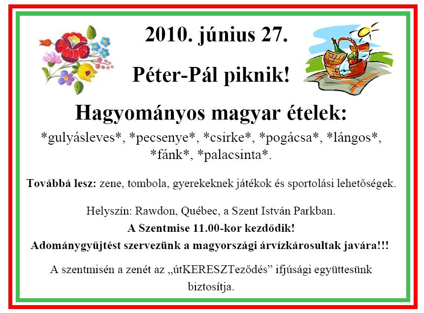 Hagyományos Péter-Pál piknik Rawdonban