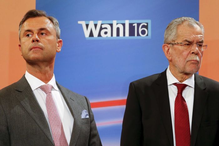 Norbert Hofer és Alexander Van Der Bellen.